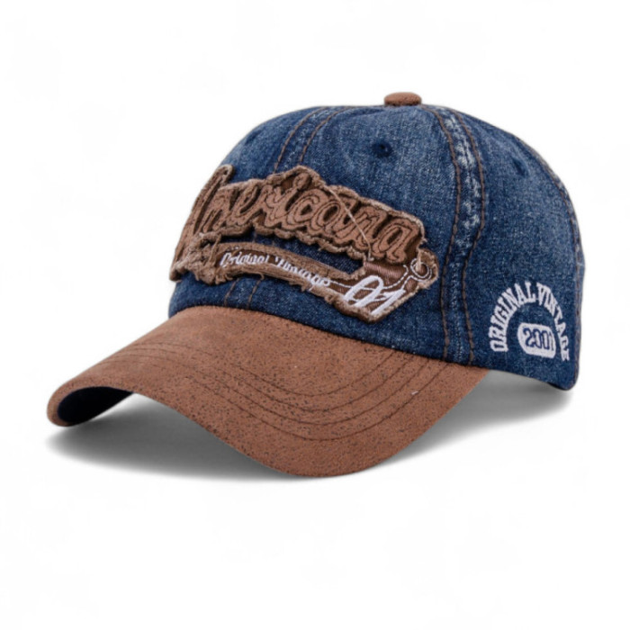 Бейсболка Liss AMERICANA комбі козирок-шкіра т.синій