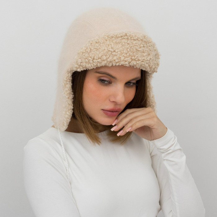 Шапка Vilss INVERNO Angora Ram Vilss Limited silver cream brulee/light beige (крем-брюле/св.беж)