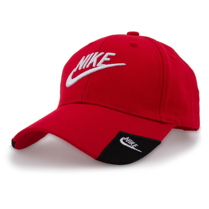 Бейсболка Liss NIKE козирок 2 трикутника червоний