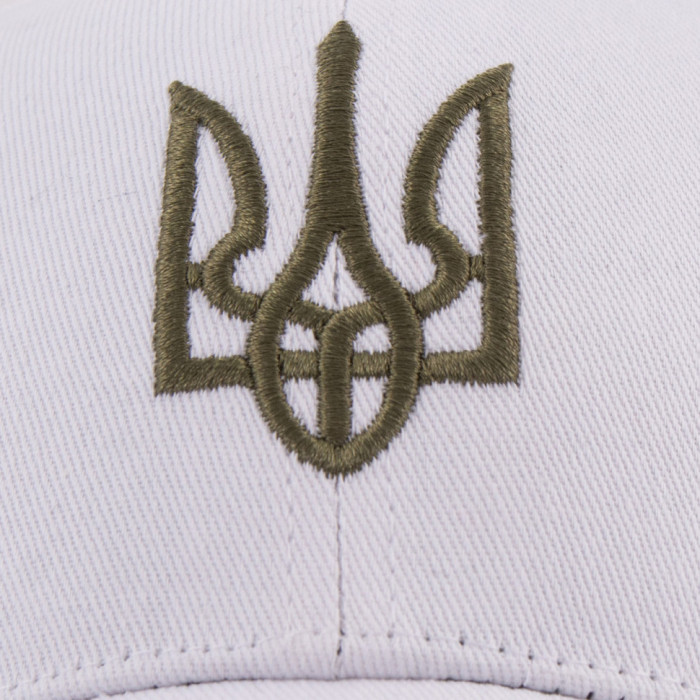 Бейсболка Vilss ГЕРБ+UA арка білий/хакі 57-59
