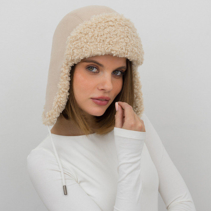 Шапка Vilss INVERNO Cashmere Ram linen/l.beige (льон/св.беж)