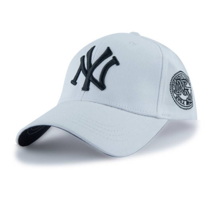 Бейсболка Liss NY коло збоку білий/чорний