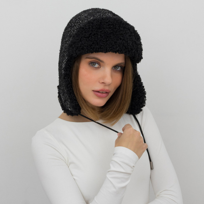 Шапка Vilss INVERNO Fiore Italy Ram zebra lurex/black (зебра люрекс/чорний)