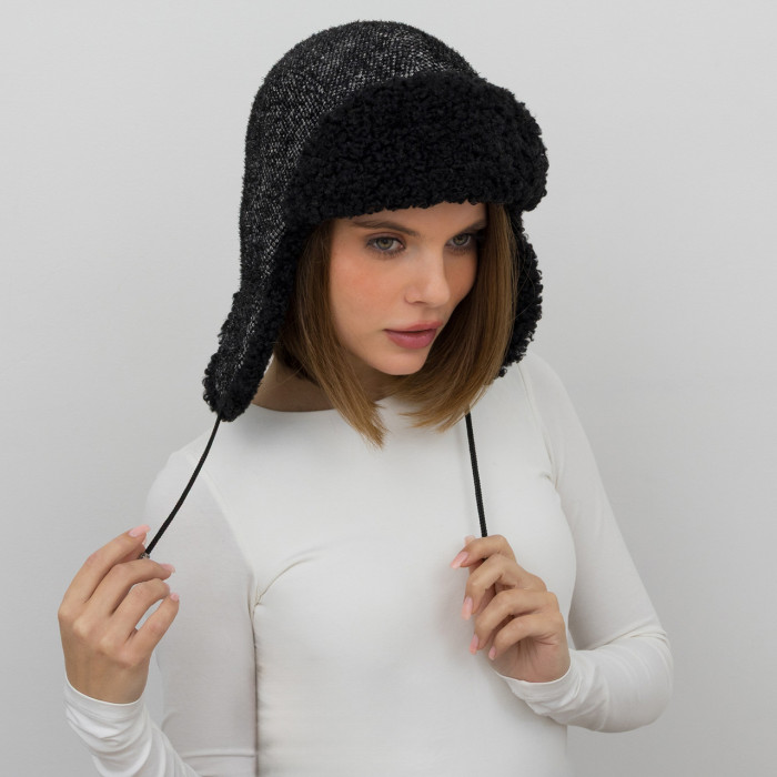 Шапка Vilss INVERNO Fiore Italy Ram zebra lurex/black (зебра люрекс/чорний)