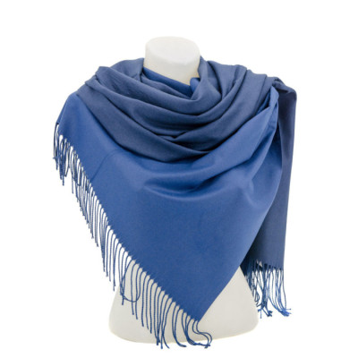 Палантин КАШЕМИР Двосторонній синій/т.синій