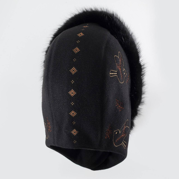 Капор Vilss decor chashemir/fox DECOR CONERENTOLA FUR Black (чорний)