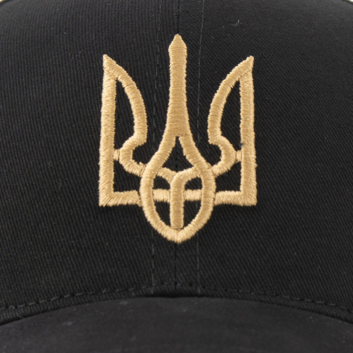 Бейсболка Vilss ГЕРБ+UA арка чорний/золото 57-59
